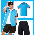 스카이블루 야구반티 [ 상의 ] - [ BTC-8536 ] M