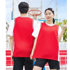 빨강 농구나시 반티 (옆라인) - [ 상의 ] : [ ENS1025 ]