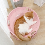 고양이 체어 하우스 핑크 원형 침대