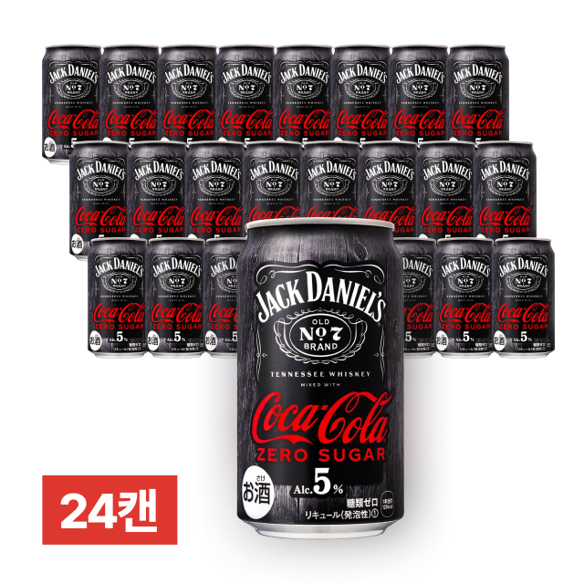 [세금포함] 잭다니엘&코카콜라(잭콕) 제로슈거 (25년 리뉴얼 버전) 350ml 24캔 (1박스)