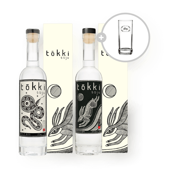 토끼소주 화이트 23도 375ml & 블랙 40도 375ml (하이볼잔 증정) 대표이미지