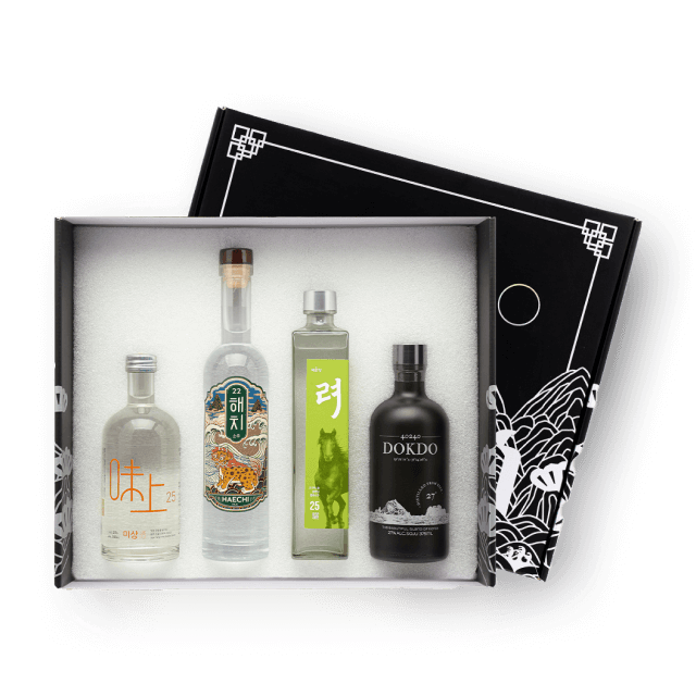 트렌디한 증류주 오봉도 선물세트 (해치소주, 려, 독도소주, 미상) 대표이미지