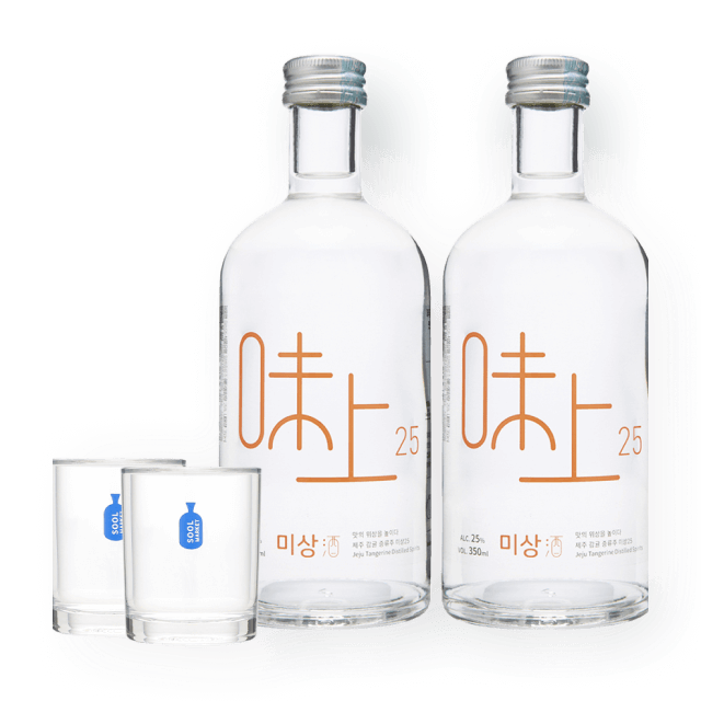 시트러스 미상 25도 350ml 2병 소주잔 패키지 (제주감귤 증류주) 대표이미지