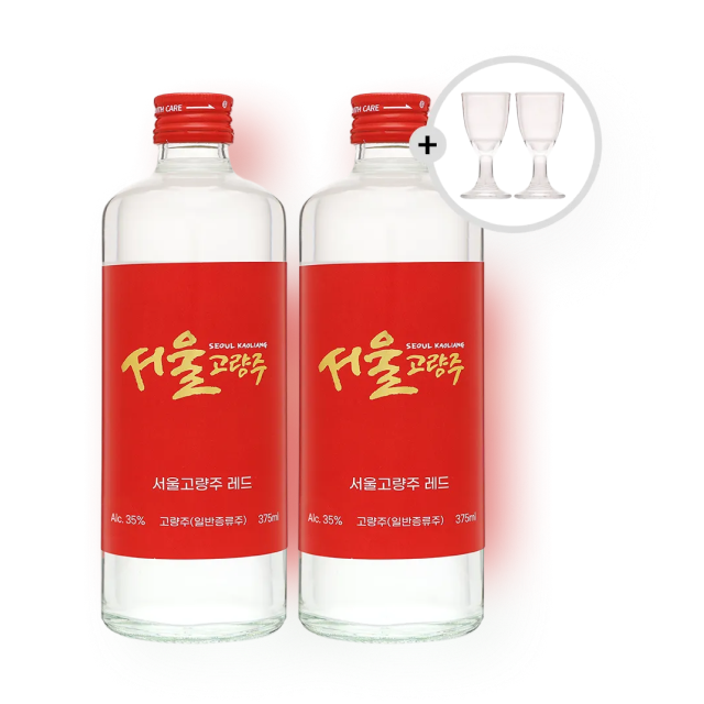 서울고량주 레드 35도 375ml 2병 + 고량주 전용잔 세트