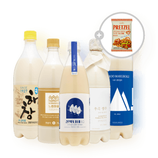 프리미엄 막걸리 4종 세트(해창9도, 우곡생주, 살맛나네, 느린마을 한번더, 나루+프레첼)