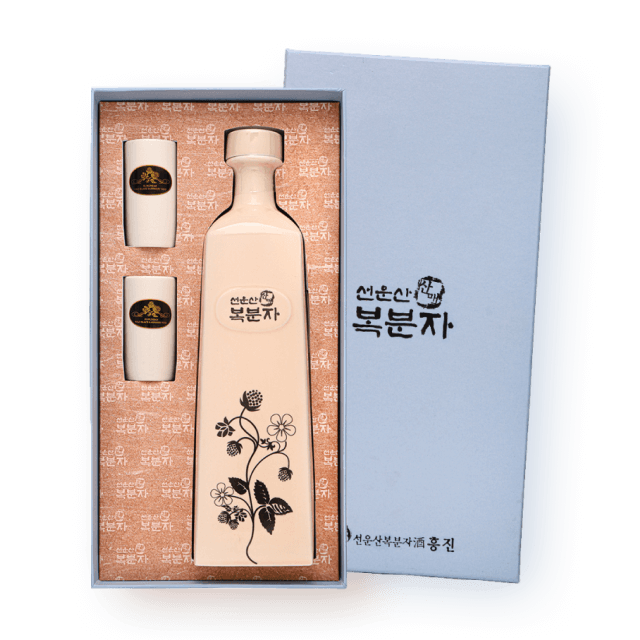 선운산 복분자 16도 700ml 도자기 선물세트 (전용잔 2개)