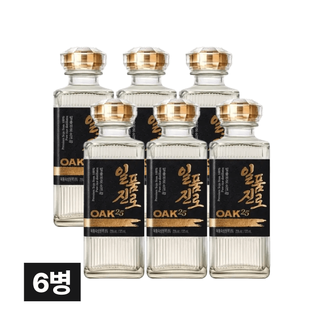 일품진로 오크 25 375ml 6병 (1박스)
