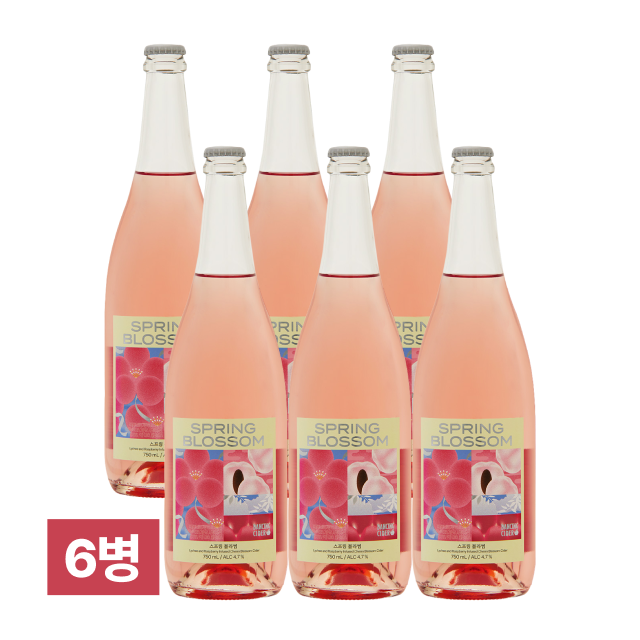 댄싱사이더 스프링 블라썸 750m 6병 + 코스터 + 오프너 대표이미지