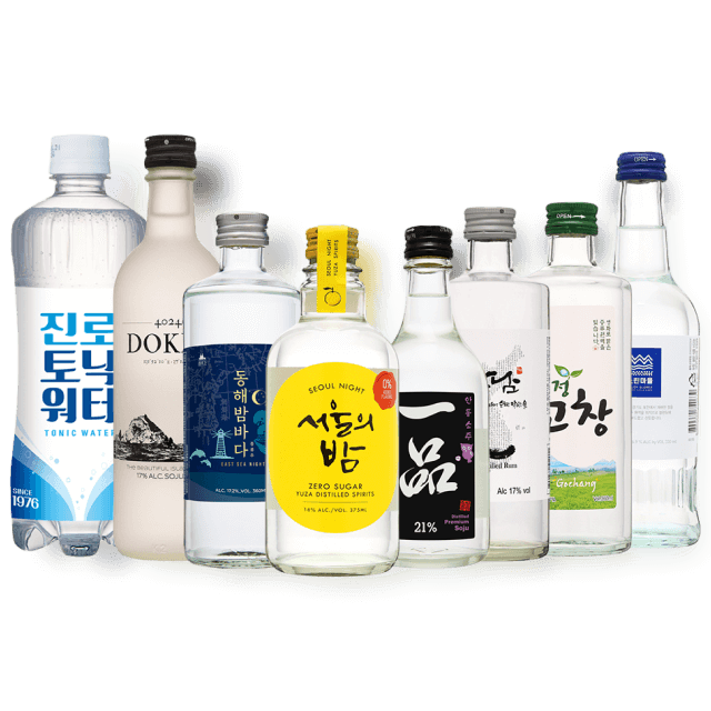 실속 소주 모음세트(독도17, 일품21, 밀담17, 서울유자, 동해밤, 청정소주, 느린마을증류주) 대표이미지