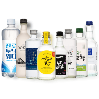 실속 소주 모음세트(독도17, 일품21, 밀담17, 서울유자, 동해밤, 청정소주, 느린마을증류주)