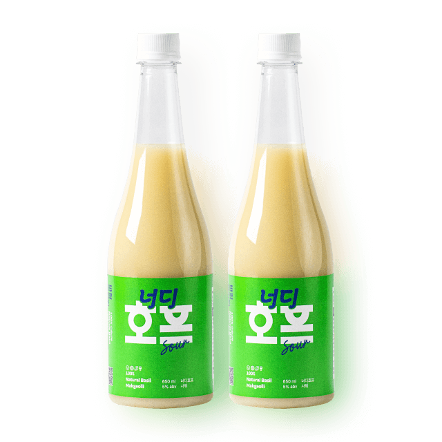 [할인] 너드 호프 사워 (바질 막걸리) 5도 650ml 2병 세트 대표이미지
