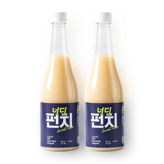 [할인] 너드 펀치 (찹쌀 막걸리) 5도 650ml 2병 세트 대표이미지