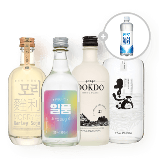 증류식소주세트 (토닉증정, 모리19,일품제로25,독도21,한주25)