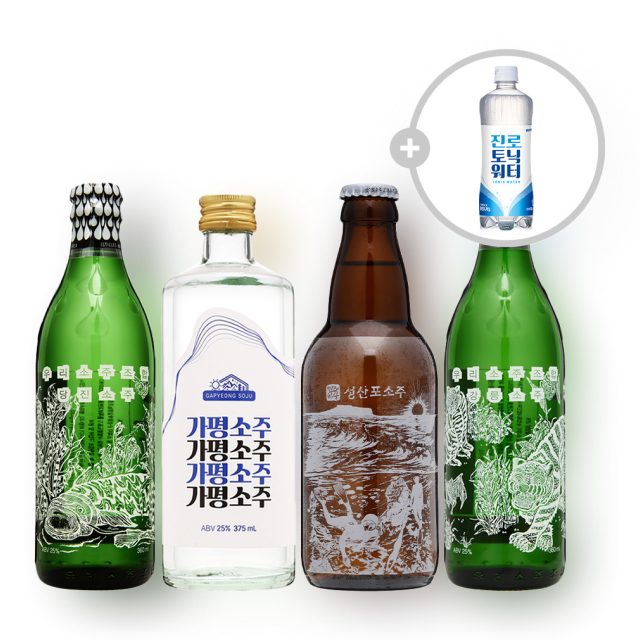 우리소주 25도 세트 (토닉증정, 가평, 당진, 강릉, 성산포) 대표이미지