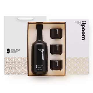 안동소주 일품 골드블랙 세트 40도 500ml 전용잔 3개 (오크숙성주)