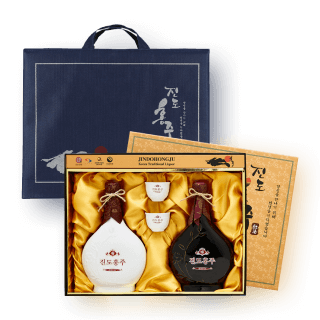 진도 홍주 루비콘 도자기세트 40도 400ml x 2병