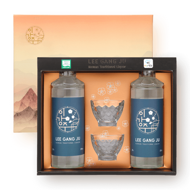 조정형명인 전주이강주 25도 세트 (375ml 2병, 전용잔 2개 포함) 대표이미지