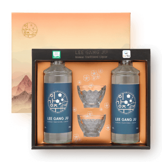 조정형명인 전주이강주 25도 세트 (375ml 2병, 전용잔 2개 포함)