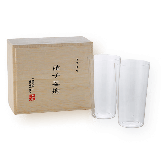 우스하리 맥주잔 260ml 2개 (목재상자 포함, 선물추천)