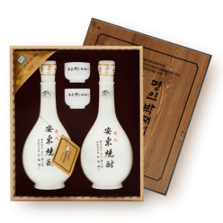 안동소주 호리병 선물세트 400ml (45도 2병, 전용잔 2개 포함)
