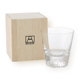 타지마글라스 후지산 온더락잔 270ml (목재상자 포함, 선물추천)