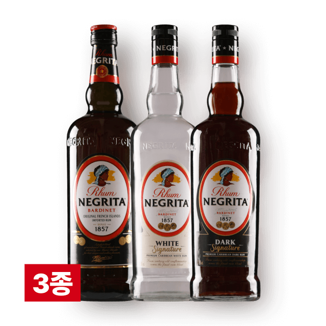 네그리타 1,000ml 3종 세트 (오리지널, 화이트, 다크럼)