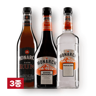 모나크 3종 세트 (다크럼 750ml, 그랑 750ml, 트리플섹 1L)