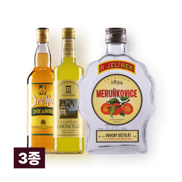 오키드 바나나 1L, 루돌프 살구 브랜디 500ml, 리몬첼로 빌라피아나 700ml 세트 대표이미지