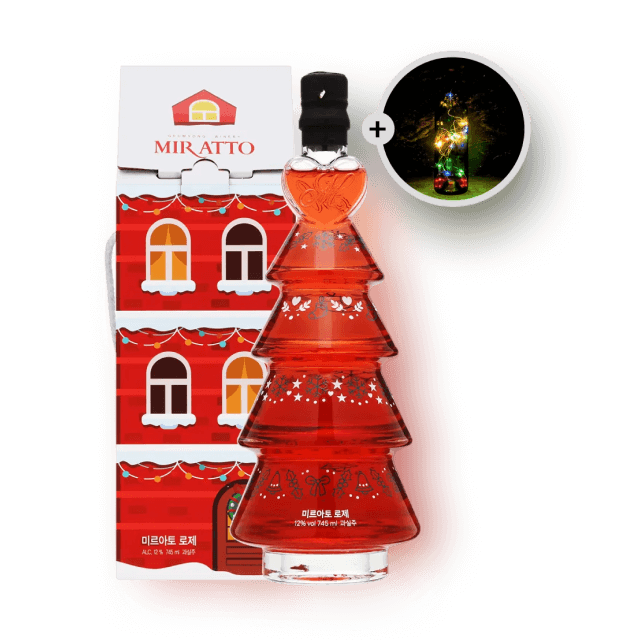 미르아토 크리스마스 트리 와인 로제 12도 745ml (LED 코르크 전구 증정)