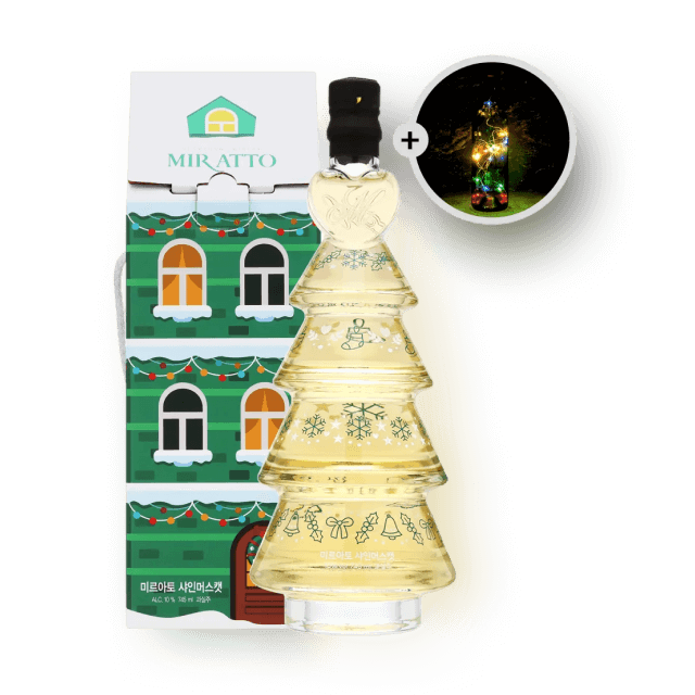 미르아토 크리스마스 트리 와인 샤인머스캣 10도 745ml (LED 코르크 전구 증정) 대표이미지