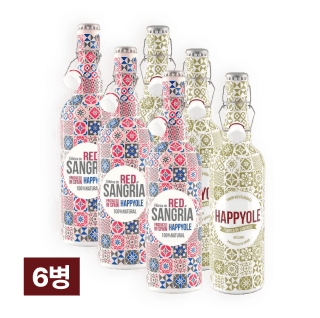 해피올레 샹그리아 2종(레드&화이트) 파티 세트 (총 6병)