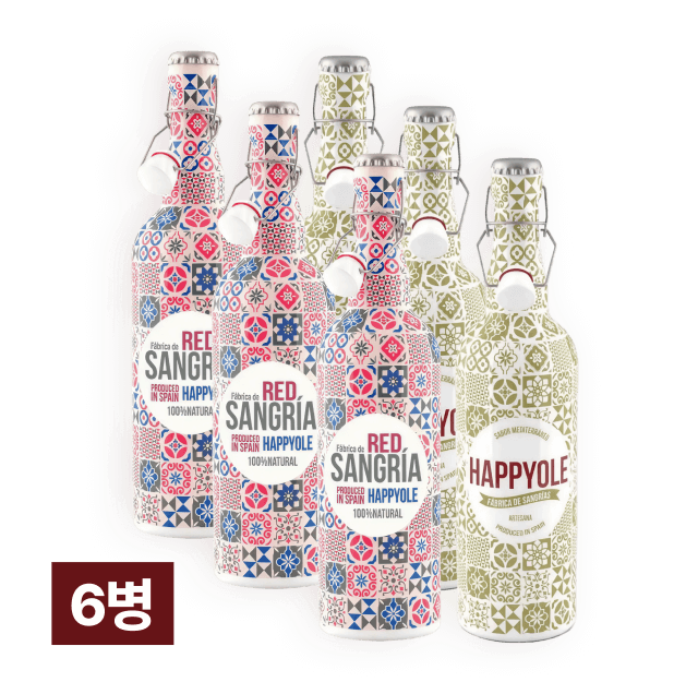 해피올레 샹그리아 2종(레드&화이트) 파티 세트 (총 6병)