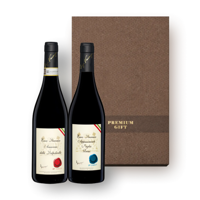 비눔 와인 명절 선물세트 - 이탈리아 프리미엄 에디션 (엔조 빈센조 아마로네 & 아파시멘토) (총 2병) 대표이미지