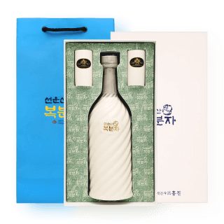 [추석할인] 선운산복분자주 프리미엄 원형도자기 복분자주 1호 세트 19% 700ml