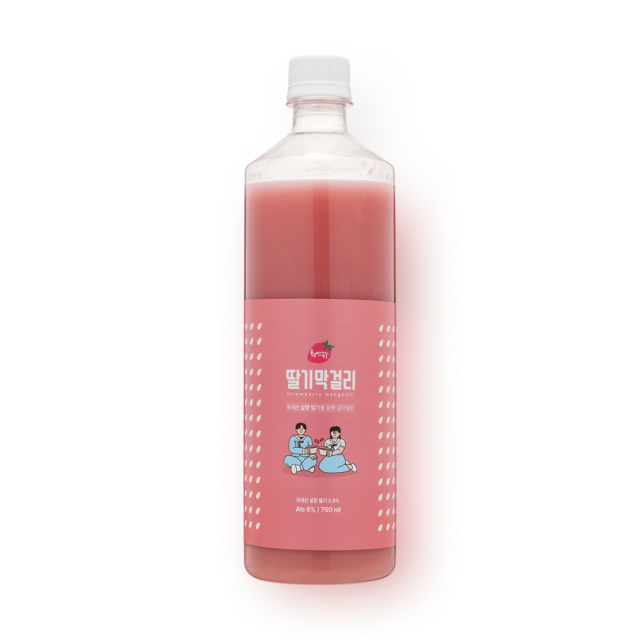 청산녹수 딸기막걸리 6% 750ml 대표이미지