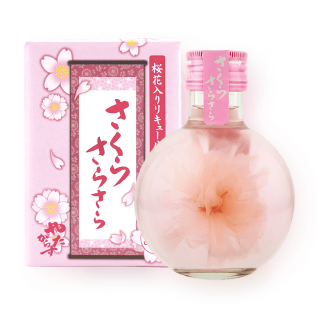 [특별할인] 사쿠라 사라사라(벚꽃 생화가 들어간 벚꽃사케) 180ml