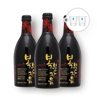 복분자음 12% 375ml 3병 + 잔 2P