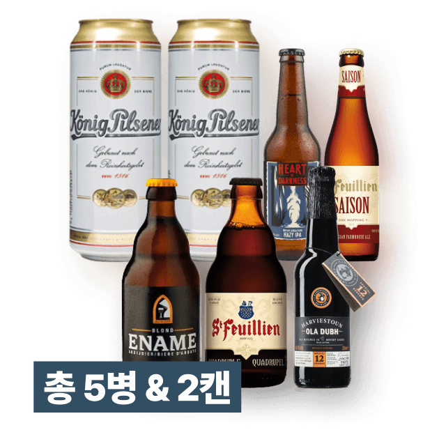 [8/19 순차출고] 세계 맥주 투어 패키지 (총 330ml 5병, 500ml 2캔) 대표이미지