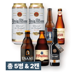 세계 맥주 투어 패키지 (총 330ml 5병, 500ml 2캔)