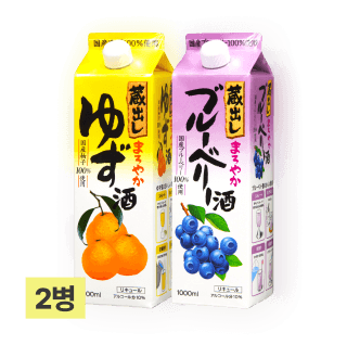 [특별할인] 쿠라다시 마로야카 유자 & 블루베리 세트 1,000ml (총 2팩)