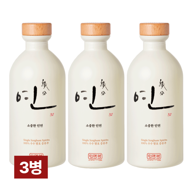 연 32% (한국형 100% 수수 발효 고량주) 350ml 3병 대표이미지