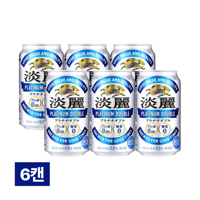 기린 탄레이 플래티넘 더블 당질 제로 맥주 350ml 6캔