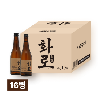 화로 17도 2년숙성 순수소주 375ml 16병 (박스단위, 대용량)