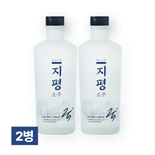 [8월할인] 프리미엄 지평소주 25도 375mlx2 쌀,보리,수수 블렌딩 발효증류주