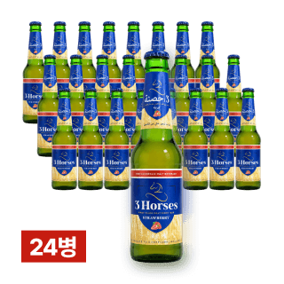 쓰리홀스 딸기 330ml 24병 (1박스)