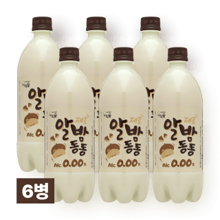 톡쏘는 알밤동동 제로 0.00도 750ml 6병 세트 (무알코올 알밤 막걸리맛 음료)