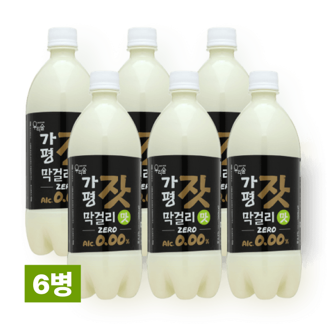 가평잣막걸리맛 제로 0.00도 750ml 6병 세트 (무알코올 탄산음료) 대표이미지