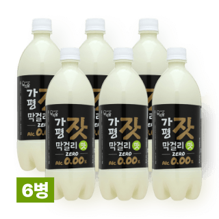 가평잣막걸리맛 제로 0.00도 750ml 6병 세트 (무알코올 탄산음료)