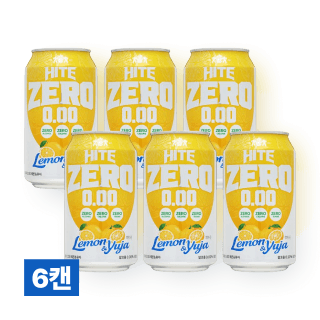 하이트제로 레몬&유자 0.00도 350ml 6캔 세트 (무알코올 탄산음료)