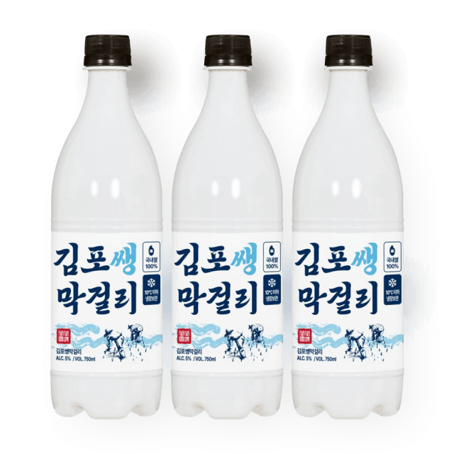 김포쌩 막걸리 5도 750ml 3개 세트 (김포쌀) 대표이미지